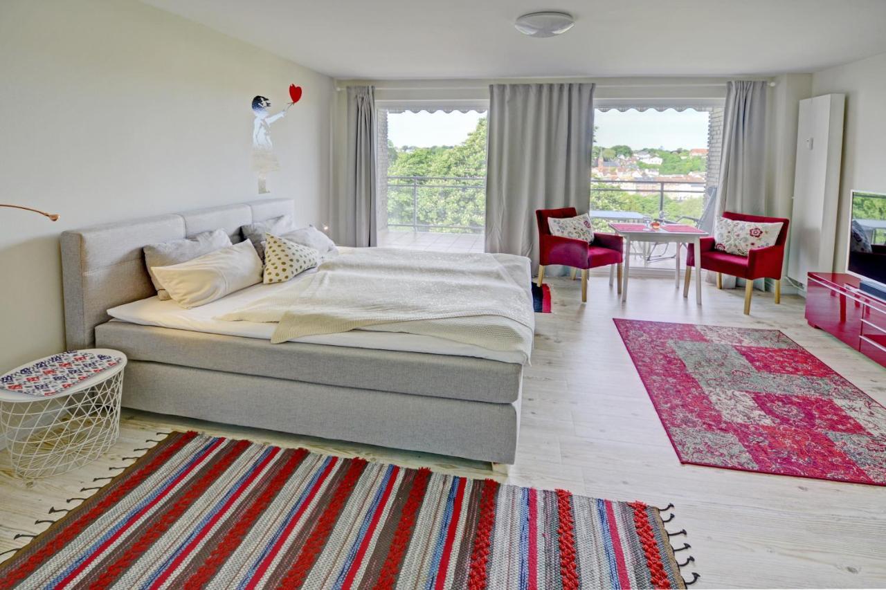 Fewo1846 - Flensview - Komfortables Studioapartment Mit Balkon Und Hafenblick فلنسبورغ المظهر الخارجي الصورة